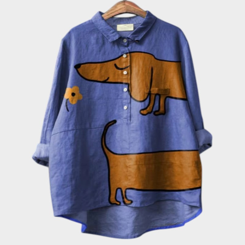 PALMIRA™ | Camisa Oversize con Diseño Canino y Comodidad Diaria